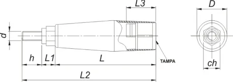 Desenho técnico - Cabo Giratório