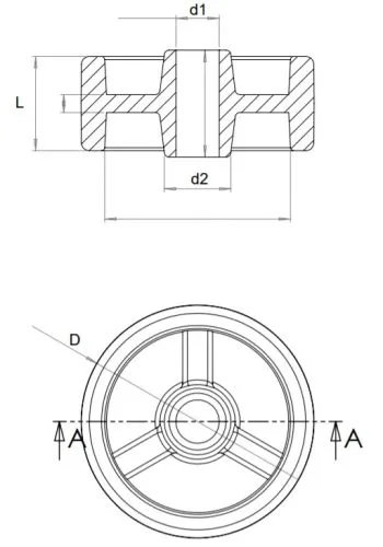 Desenho técnico - Roda Nylon 6